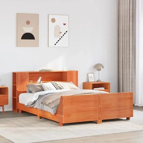 VidaXL Cama sem colchão 140x190 cm pinho maciço castanho-mel