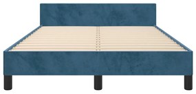 Estrutura de cama sem colchão 120x200 cm veludo azul