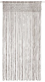 Cortina em macramé 140x240 cm algodão cinzento-acastanhado