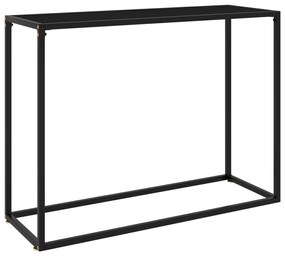 Mesa consola 100x35x75 cm vidro temperado preto