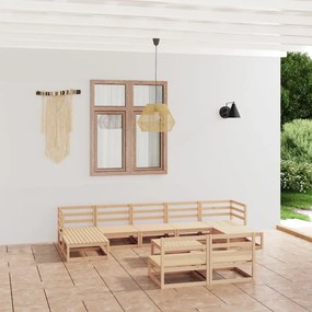 vidaXL 10 pcs conjunto lounge de jardim pinho maciço