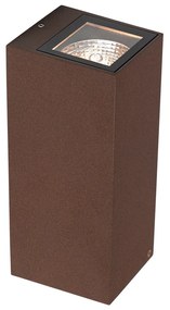 Candeeiro de parede industrial castanho ferrugem 2 luzes AR70 IP54 - Baleno Industrial