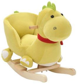 Animal de baloiçar dragão em pelúcia 60x32x53cm verde lima