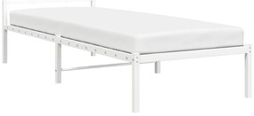 Estrutura de cama com cabeceira 80x200 cm metal branco