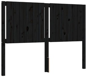 Estrutura de cama com cabeceira 140x190 cm madeira maciça preto