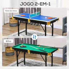 SPORTNOW 2 em 1 Mesa Multijogos para Crianças de 6+ Anos Mesa de Bilha