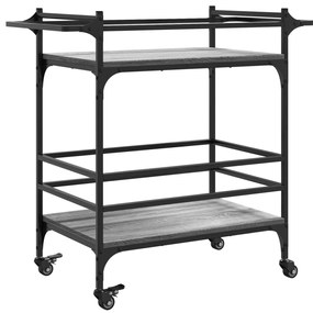 Carrinho de cozinha 82x40x78,5cm derivados madeira cinza sonoma