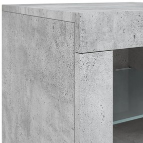 Aparador com luzes LED 162x37x67 cm cinzento cimento