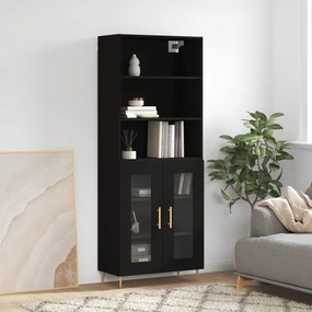 vidaXL Armário alto 69,5x34x180 cm derivados de madeira preto