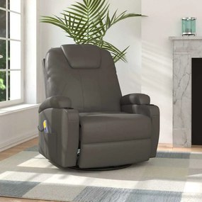 vidaXL Cadeira de massagens oscilante couro artificial antracite