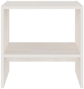 Mesa de cabeceira 40x30,5x40 cm madeira de pinho maciça branco