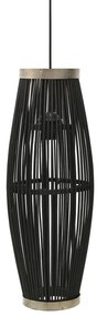 vidaXL Candeeiro suspenso oval 40 W 27x68 cm E27 salgueiro preto