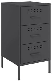 Mesas de cabeceira 2 pcs 36x39x68 cm aço preto