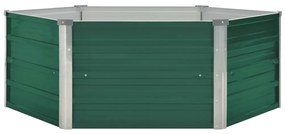 Canteiro de jardim elevado 129x129x46 cm aço galvanizado verde