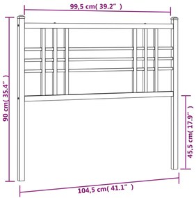 Cabeceira de cama 100 cm metal branco