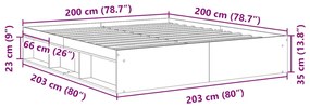 Estrutura de cama 200x200 cm preto