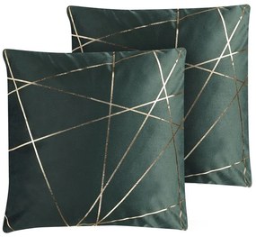 Conjunto de 2 almofadas verde escuro 45 x 45 cm PINUS Beliani