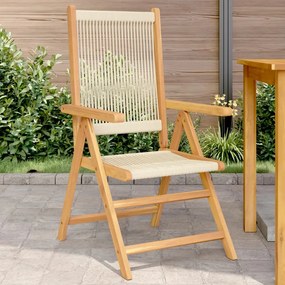 vidaXL Cadeiras de jardim 2 pcs acácia maciça e polipropileno bege