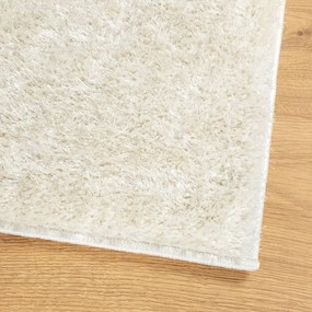 Tapete de pelo alto aspeto brilhante ISTAN 140x200cm cor creme
