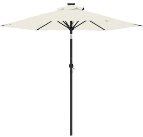 Guarda-sol de jardim com poste de aço 225x225x212 cm branco