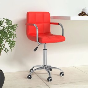 vidaXL Cadeira de escritório giratória couro artificial vermelho