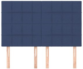 Cabeceira de cama 4 pcs tecido 72x5x78/88 cm azul