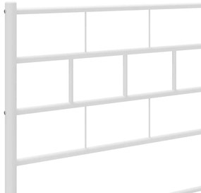 Estrutura de cama com cabeceira e pés 100x190 cm metal branco