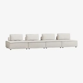 Sofá Modular De 4 Peças Em Tecido Vermont Chenille Bege Creme - Sklum