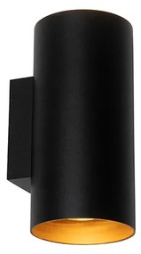 LED Candeeiro de Parede Inteligente Preto com Dourado 2 Luzes com Wi-Fi GU10 - Sab Design