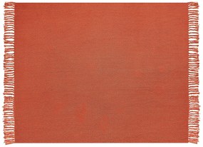 Manta de algodão vermelho 125 x 150 cm YARSA Beliani