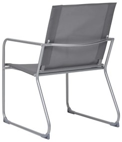 4 pcs conjunto lounge para jardim tecido e aço cinzento