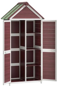 2 pcs conj. abrigos p/ ferramentas jardim pinho maciço cor moca