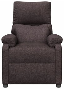 Poltrona de massagens elétrica tecido castanho-escuro
