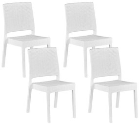Conjunto de 4 cadeiras de jardim brancas FOSSANO Beliani