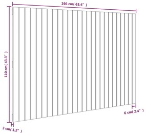 Cabeceira de parede 166x3x110 cm pinho maciço castanho-mel