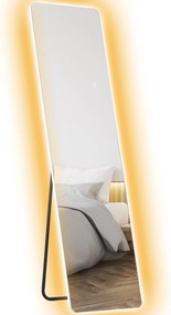 Espelho de Pé com Luz LED 40x150 cm sem Estrutura com Iluminação de 3 Cores Função de Memória e Tátil Transparente