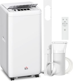 HOMCOM Ar Condicionado Portátil 12 BTU Portátil 5 em 1 Arrefecimento Desumidificador Ventoinha Temporizador 24 H para 35 m² Branco | Aosom Portugal