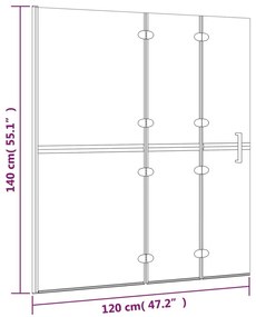 Divisória de chuveiro dobrável ESG 120x140 cm branco