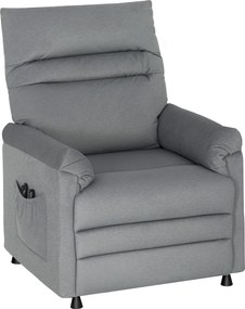 HOMCOM Poltrona Relax com Aquecimento Lombar e Massagem por Vibração Reclinável Função de Memória 82x99x106 cm Cinzento | Aosom Portugal