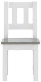 Conjunto Infantil de Mesa e 2 Cadeiras - Branco/Cinzento - Design Nórd