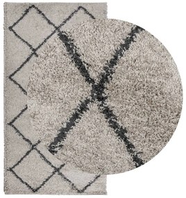 Tapete shaggy de pelo alto PAMPLONA 80x150 cm bege e antracite