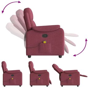 Poltrona de massagens reclinável tecido vermelho tinto