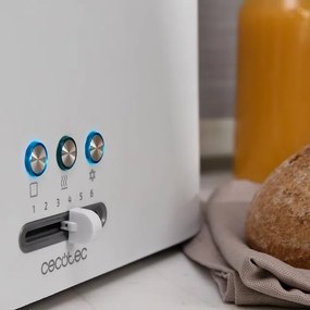 Torradeira de 980 W Toast&Taste 9000 Double White, 2 ranhuras curtas extra largas, função Reaquecer, Descongelar e Cancelar, plástico, grelha superior