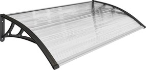 Outsunny Marquise para Portas e Janelas 110x60 cm com Painéis de Policarbonato e Barras de Alumínio Transparente | Aosom Portugal