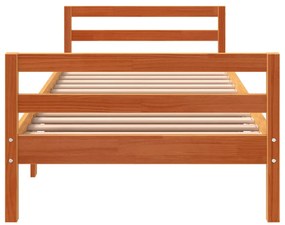 Cama sem colchão 90x200 cm pinho maciço castanho-mel