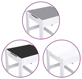 Mesa infantil com duas cadeiras MDF branco