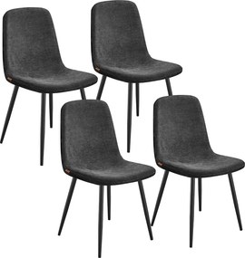 Conjunto de 4 cadeiras de sala de jantar (MESA NÃO INCLUIDA)  em tecido chenille 55 x 43,5 x 85,5 cm Cinzento
