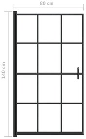 Divisória de chuveiro ESG 80x140 cm preto