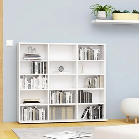 vidaXL Armário para CD 100x23x89,5 cm derivados de madeira branco