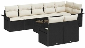 Conjunto de Sofá de Jardim vidaXL com 8 Peças e Almofadas Rattan Polié